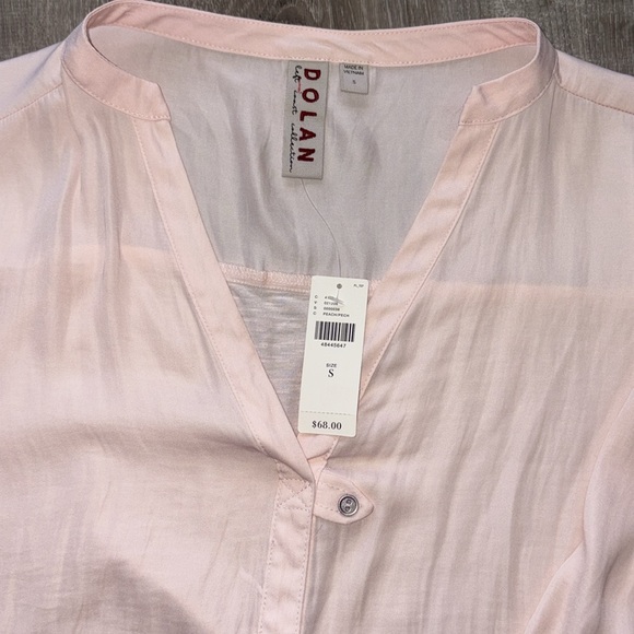 Dolan Light Pink V-Neck Blouse - Picture 3 of 8